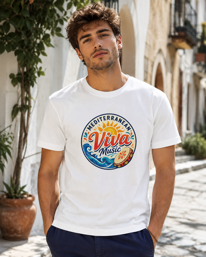 Maglietta Mediterranean Viva Music — Logo Ufficiale