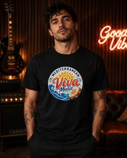 Maglietta Mediterranean Viva Music — Logo Ufficiale